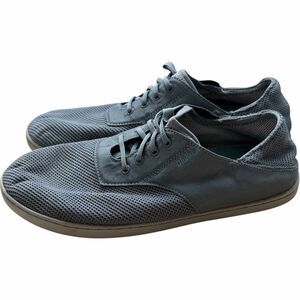OluKai Mens Gray Mesh Lace-Up Casual Shoes Size 10